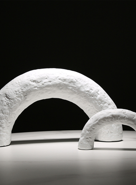 极简树脂几何拱形样板间装饰品艺术品客厅玄S关电视柜桌面摆件