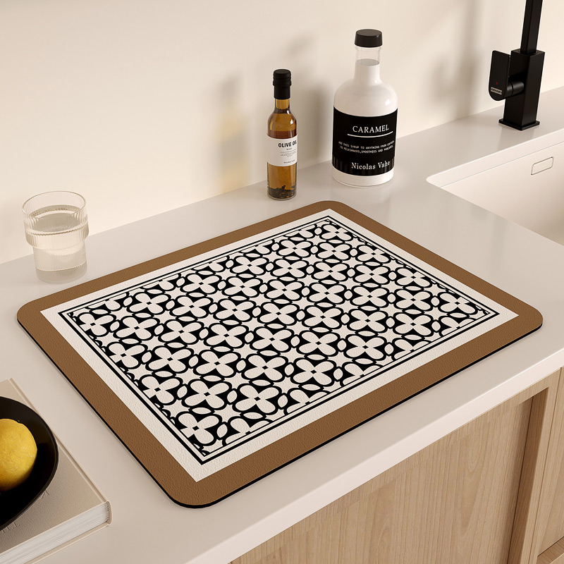 复古厨房沥水g垫台面垫控水垫洗手台吸水垫咖啡机碗筷盘干燥垫杯