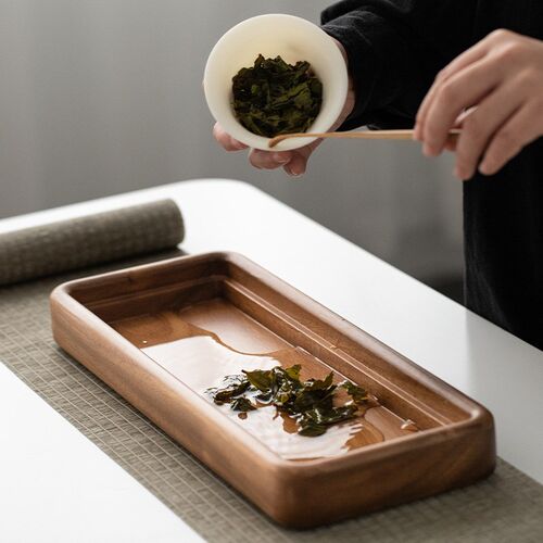 南美胡桃木储水干泡茶台实木木质方形杯垫P茶杯盘日式托盘整木