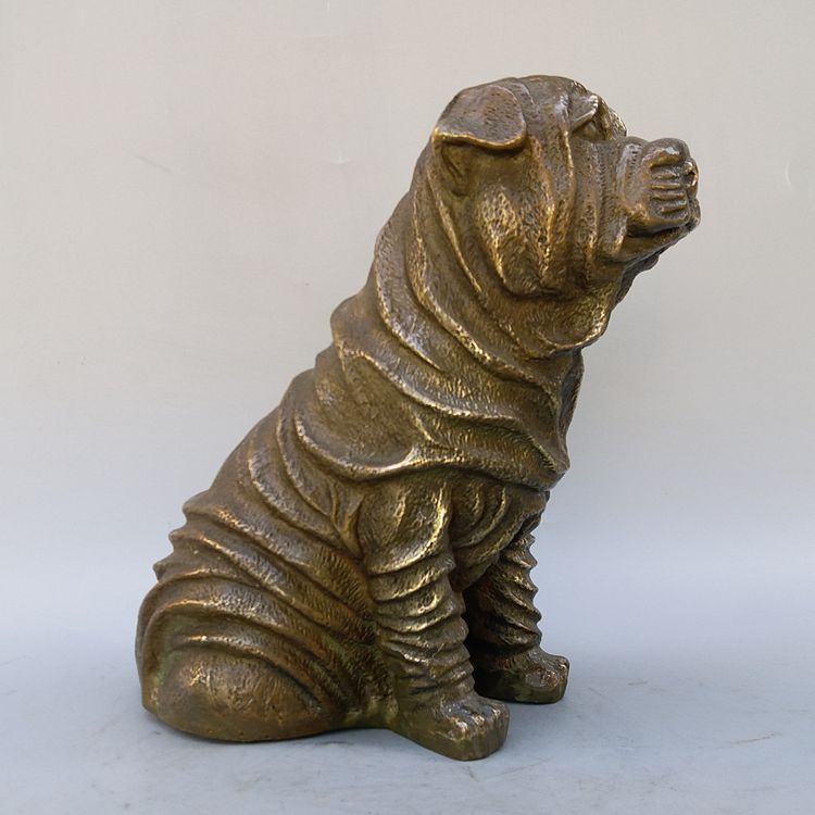 纯铜狗 赖皮狗 生肖狗 动物雕塑  沙皮N西洋犬 铜器装饰摆件