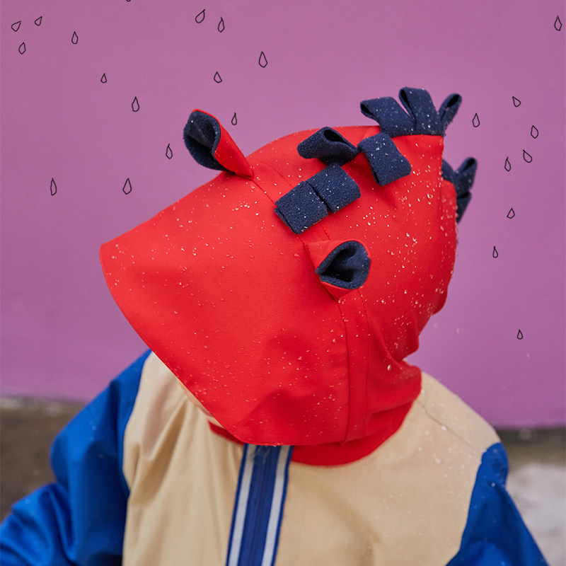 踩水小马上i学啦儿童防泼水快干可折叠雨衣