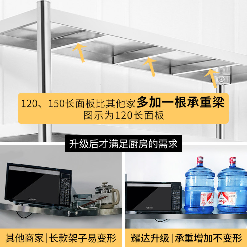 厨房置物架阳台不锈钢p微波炉架子不绣钢蔬菜落地多层收纳架货架