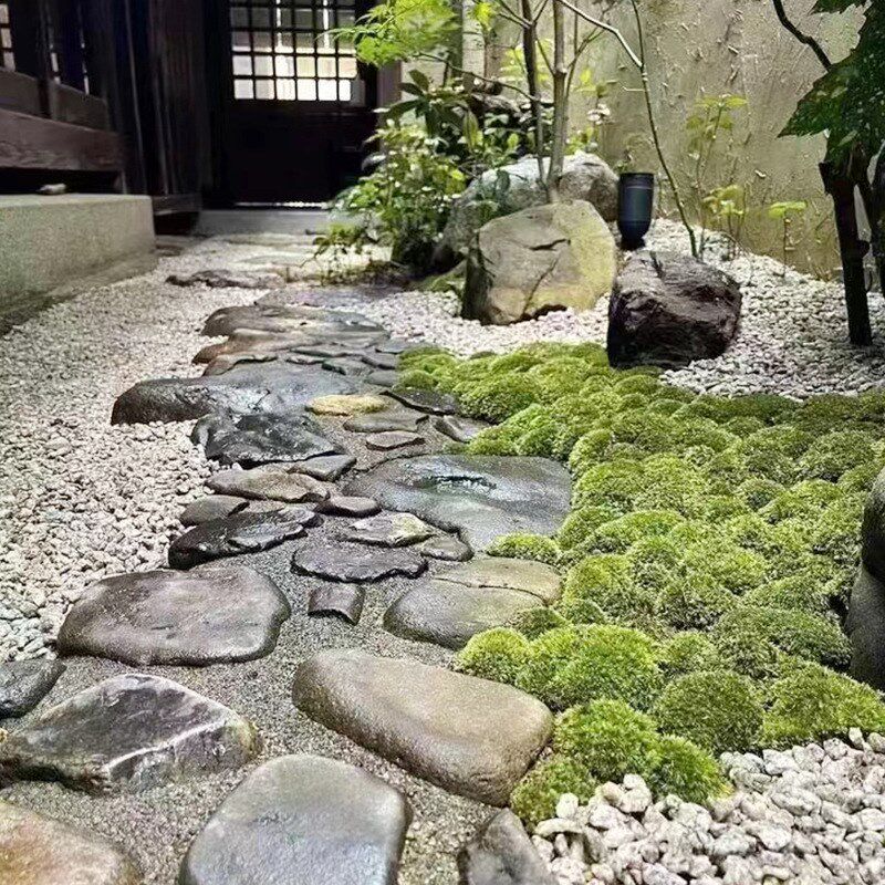 切片鹅卵石 花园l脚踏石铺路石景观园林用垫脚石草坪不规则汀步石