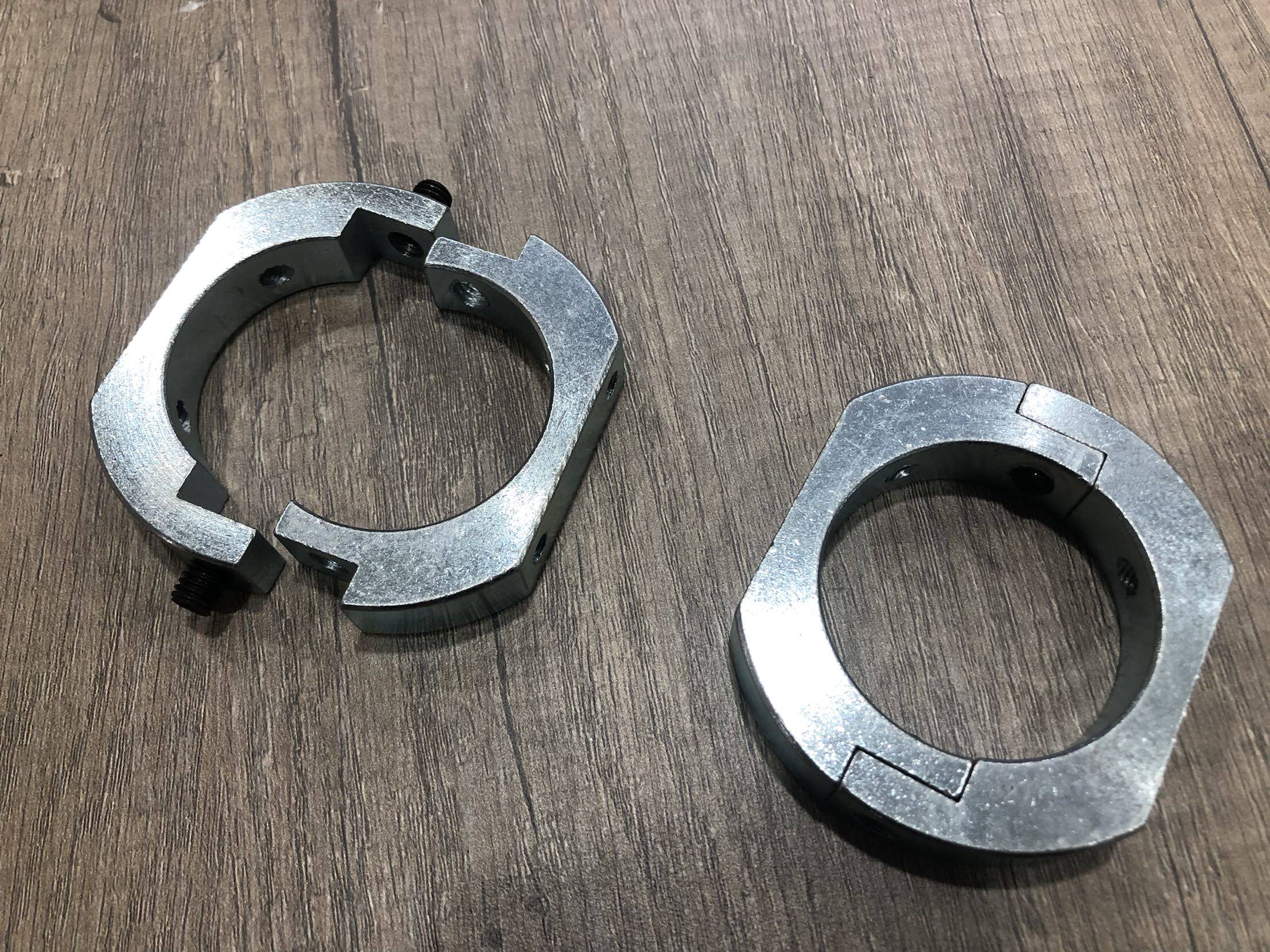 51管63管收银台护栏立柱禁行门器摆臂闸固定安装圈卡套扣接头