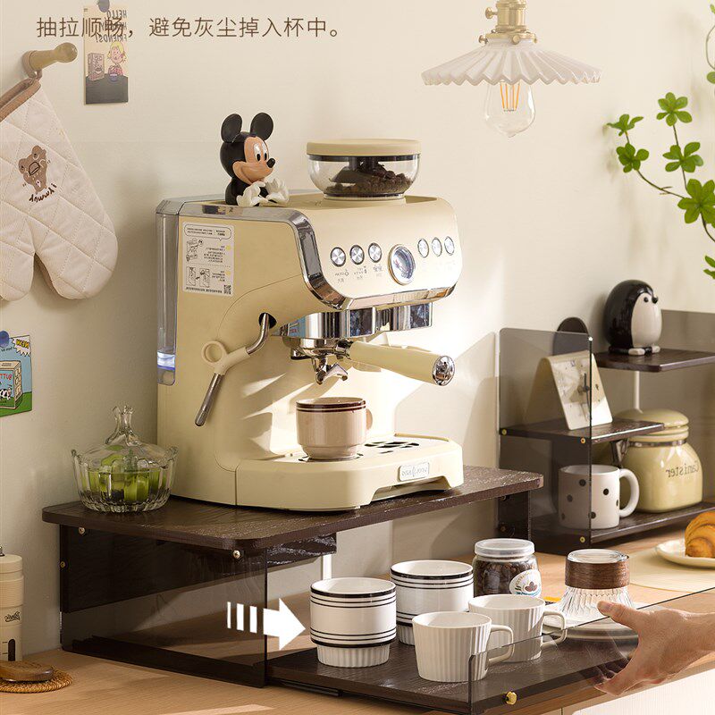咖啡机增高架抽拉式n桌面杯子收纳架水吧台饮水机厨房微波炉置物