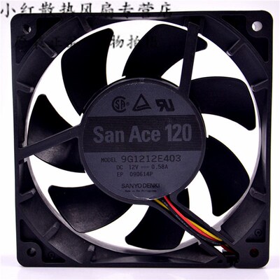 SANYO三洋 9G1212E403 12V0.58A 12CM12025 双滚珠大风量散热风扇