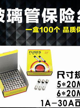 FUSES玻璃管保险丝5x20mm 6x30mm 1A 2A 3A 5A 8A 10A 20A 30A