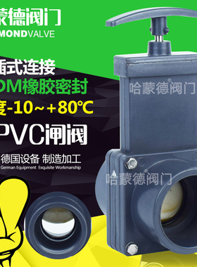 UPVC塑料PVC房车排污闸阀插板阀塑胶拉板阀DN40 50 63 75 100 110