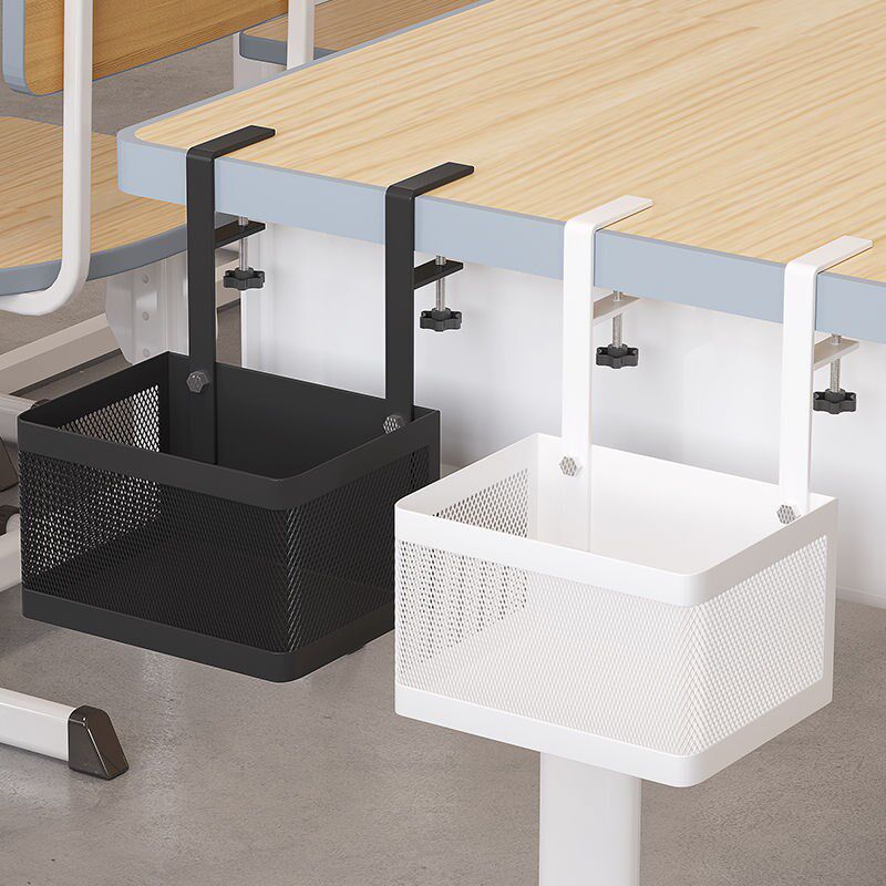 桌下置物架理线架工位改造桌边收纳神器电脑桌面底下悬挂整理篮筐