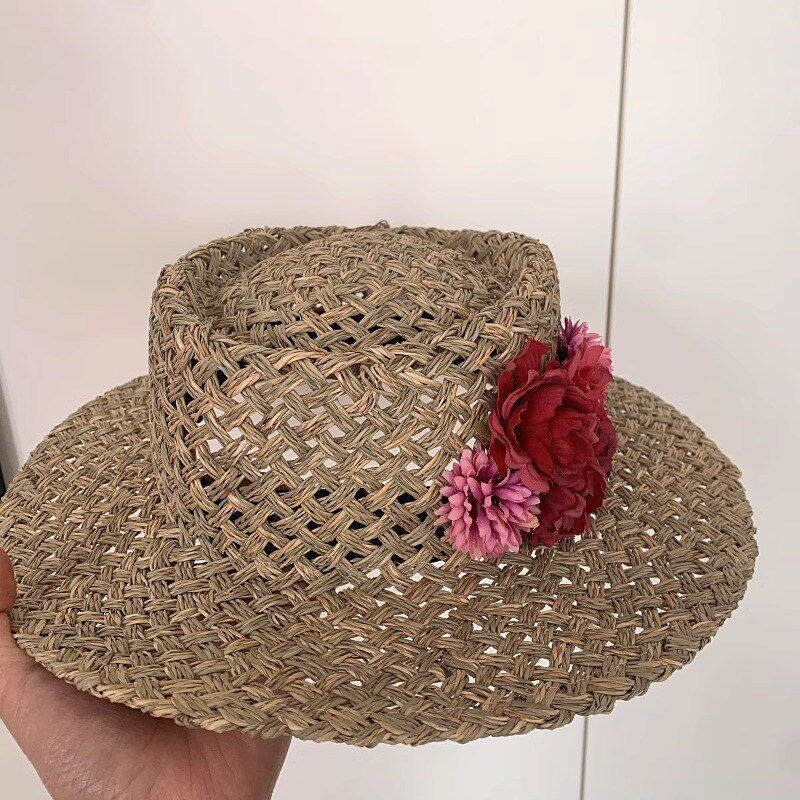 春夏新品 儿童时尚繁花甜美可爱日常海边度假镂空甜美宝宝草帽