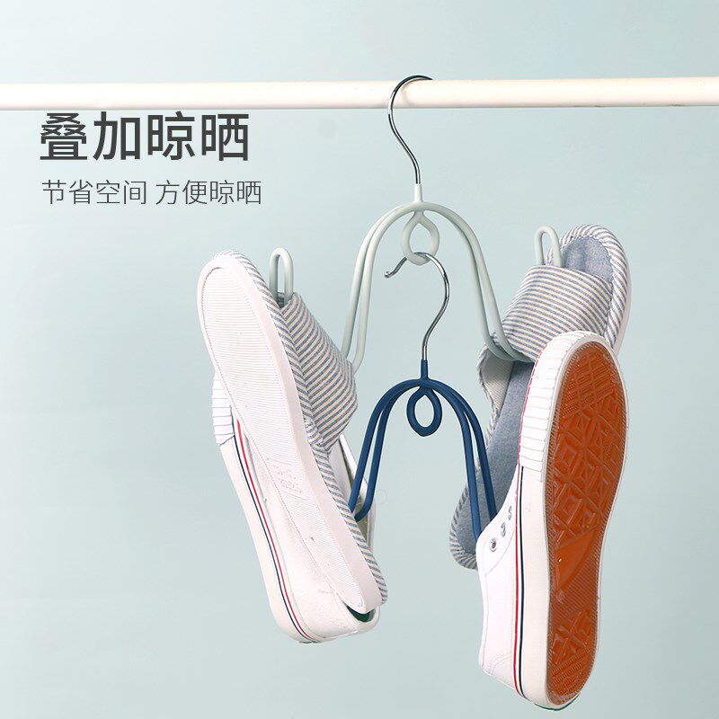 晒鞋架阳台凉鞋神器加粗挂钩窗户外家用多功能跑鞋收纳晾鞋不锈钢