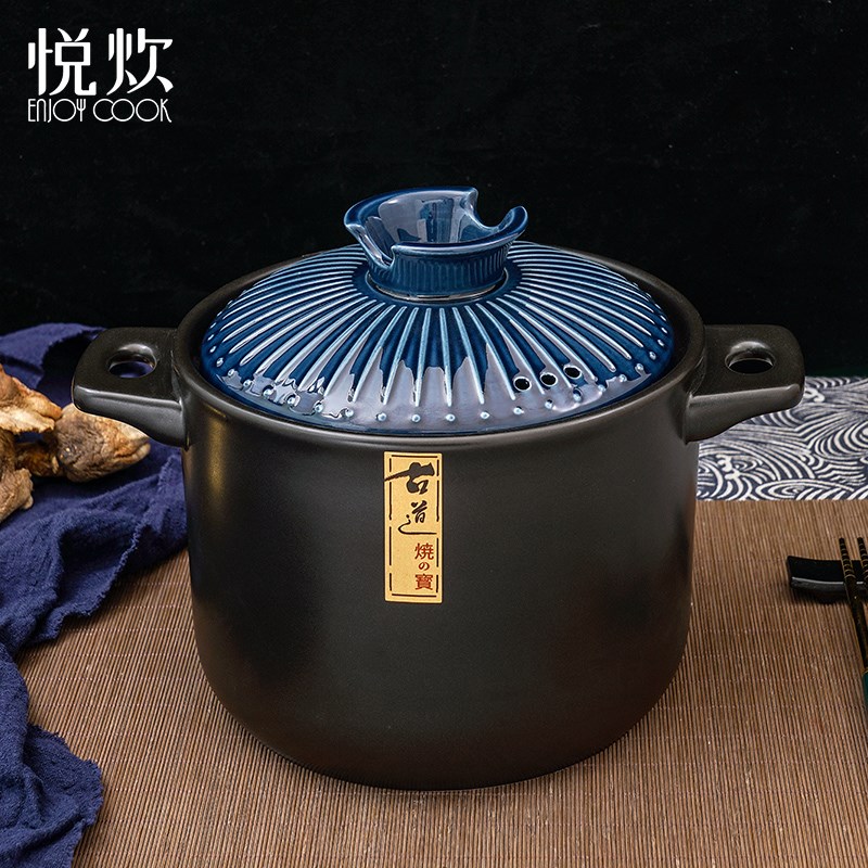 广东煲汤砂锅家用耐高温干烧不裂大号深陶瓷锅煤气灶专用汤煲砂煲