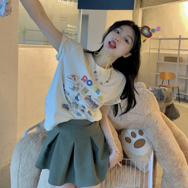 美式复古白色t恤女正肩短袖2025新款夏季设计感小众修身显瘦上衣