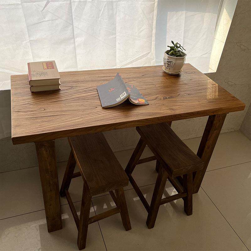 老榆木大板桌子实原餐桌简约长木桌复木古桌茶家用书桌PIB电脑桌