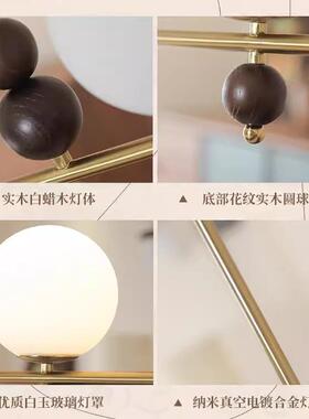 法式中古餐厅吊SM-D532灯式美复古实木桃长木条魔豆餐桌吧胡台长