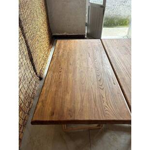 老榆木板SOG木原大板风化桌面木板复古电脑桌飘木窗吧台板实板绢