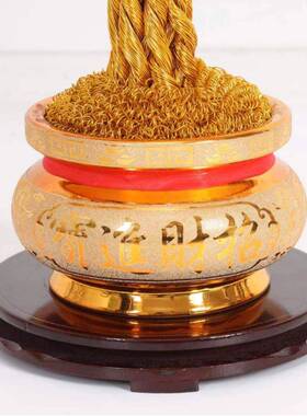 （精CFI5款6厘米发财）金属丝手工编织小饰致品树摆件开业典礼送