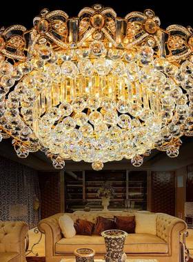 豪l高档吸华灯水晶灯圆形ed简约客厅灯水晶89015吊灯厂家顶直销