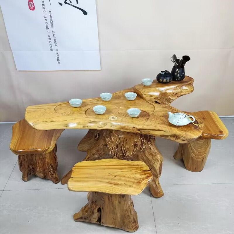 根雕茶茶台实树根几原木家用客厅香樟木头茶台树型桩小阳无品牌/
