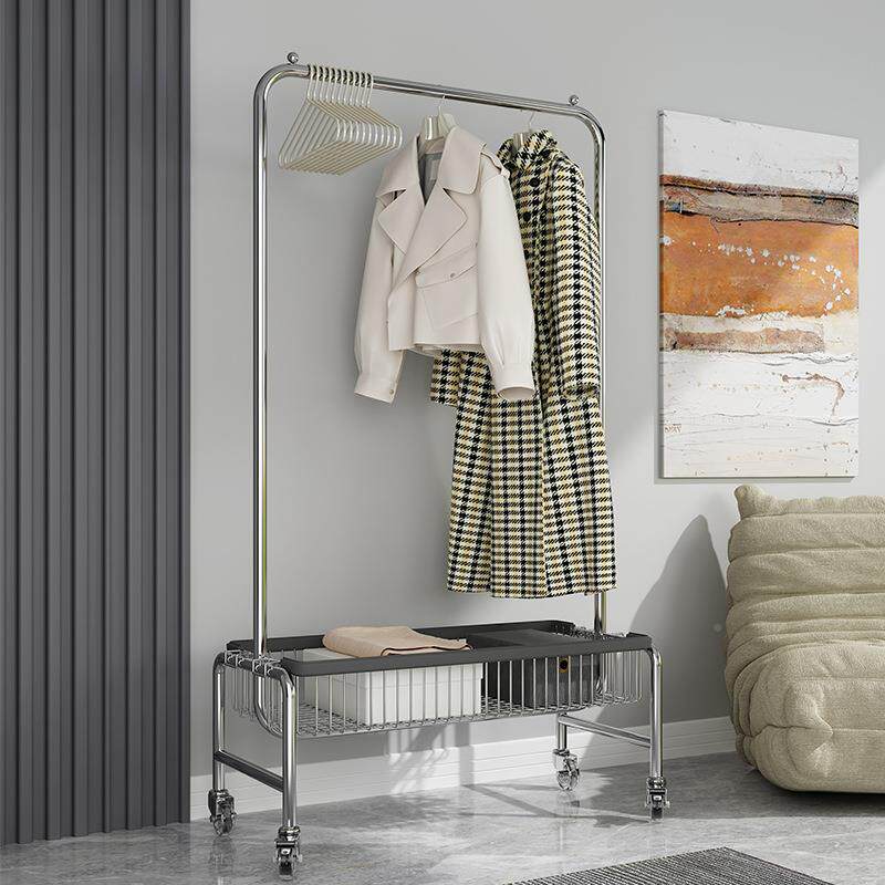 帽架晾挂衣架卧架室收纳篮架置物可移衣动衣架757推车衣多功能