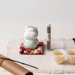意中香式可爱丑萌陶瓷茶宠插香线香手工家创用玄檀QKO香插关摆件