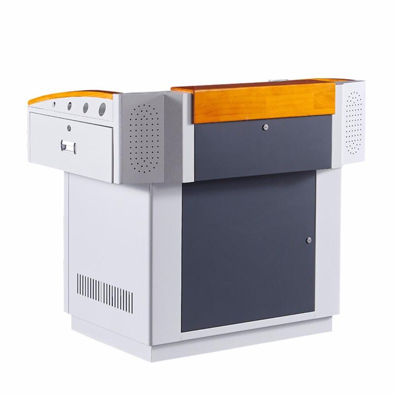 媒多体讲台演讲发YMT-011言台钢制立式教桌室老师功多能讲厂家