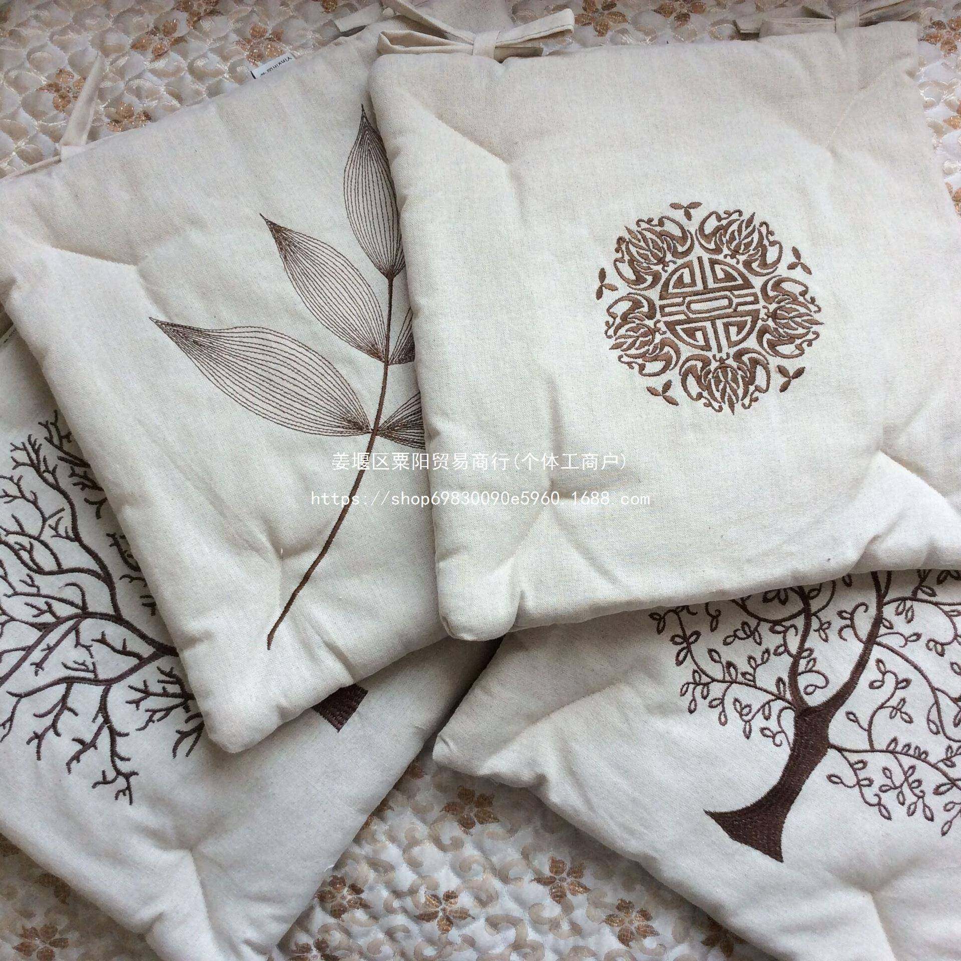 #Y25E棉子麻刺绣凳垫办公室久座椅坐垫中式餐椅AL101822垫学生屁,居家布艺,沙发套,淘宝优惠券,粉丝福利购,淘宝优惠卷