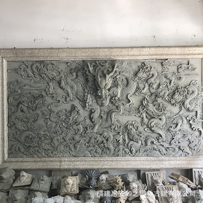 石雕龙璧浮雕 花岗岩浮雕雕刻校园文化墙 浮雕龙璧精雕细琢