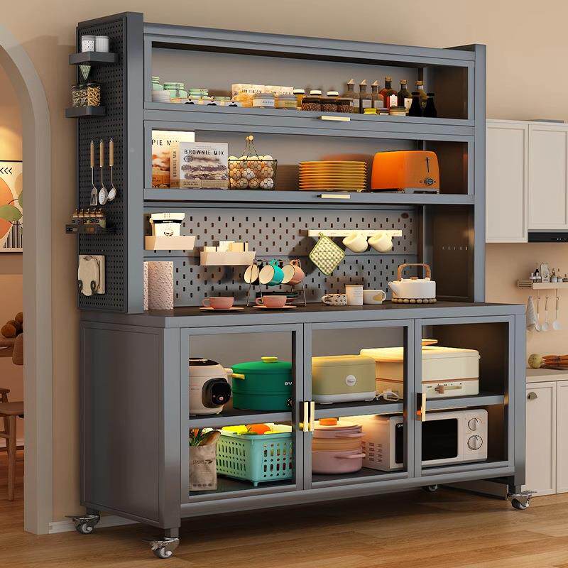橱厨房置物柜落地微波炉226置物边架柜多层收柜多功能餐柜纳储物