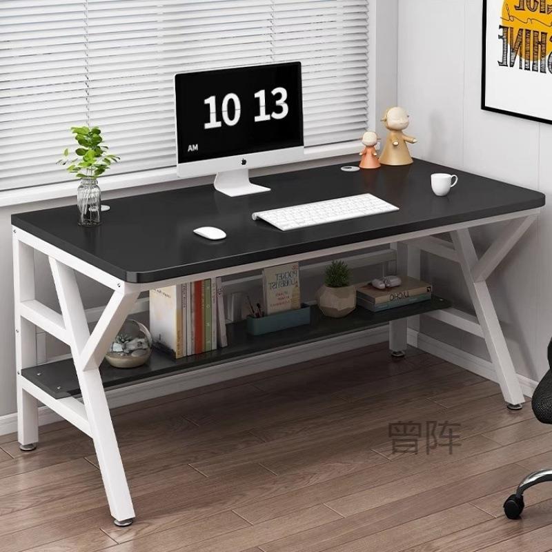 曾p1人台电脑桌双层家用书桌学生写字桌卧室双式约电Npk52rTm竞桌