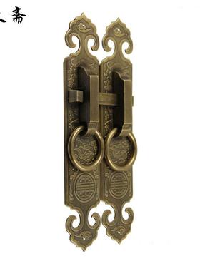昊天铜雕把仿带古铜直条拉手衣柜斋门大门屏风GWM门窗扇仿古门栓