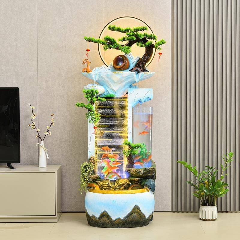 湿欧式八方来流水泉循环水客厅059加器财摆喷件公司办公室招财造