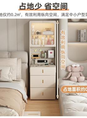 柜橙色梳户IEF妆台床头高柜带凳子卧室小型梳妆柜收纳一体迷你60