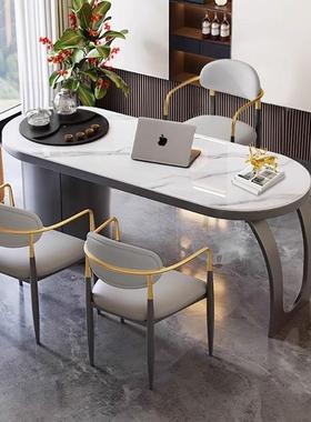 岩板茶桌公椅组XBS合家用阳台轻奢台现代办公书室泡茶办桌茶桌茶