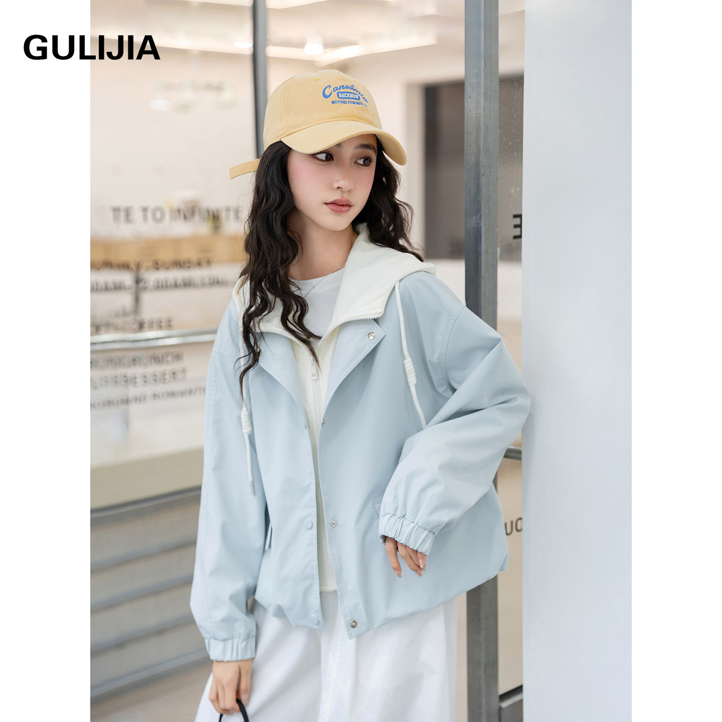 古力家假两件连帽外套女大童春秋2026新款宽松休闲短款夹克上衣15,童装/婴儿装/亲子装,普通外套,淘宝优惠券,粉丝福利购,淘宝优惠卷