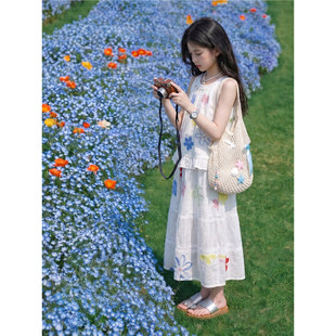 儿童裙子套装女时尚洋气时髦轻奢高级感女童小众高端夏季衣服薄款