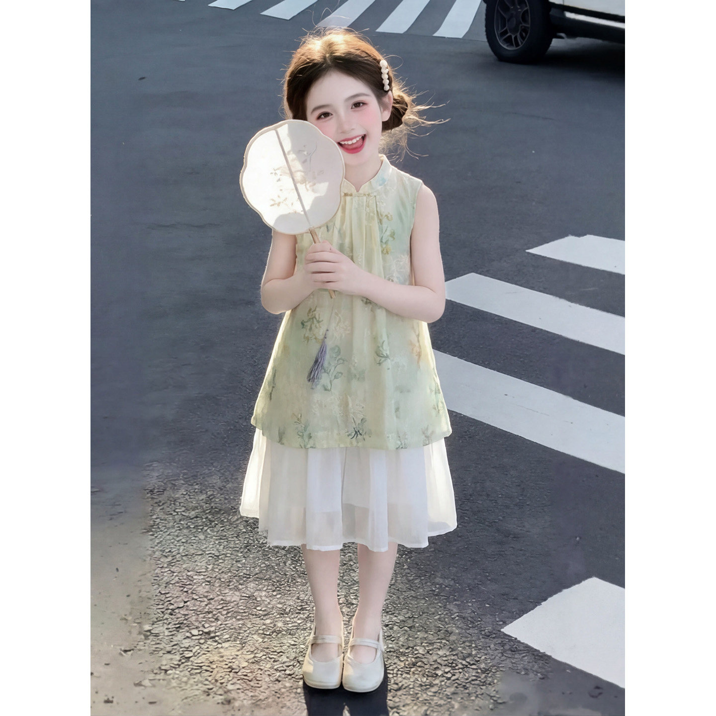 女童夏洋装2026新款童装小女孩新中式新国风旗袍裙子儿童公主裙