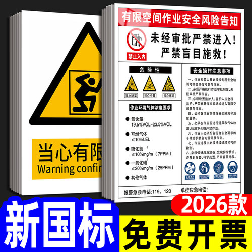 【褪色换新】有限空间警示标识牌