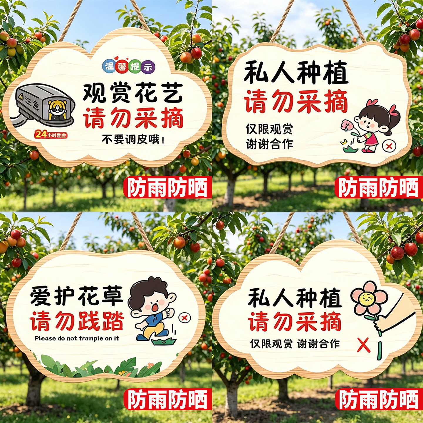 禁止采摘已喷农药警示牌