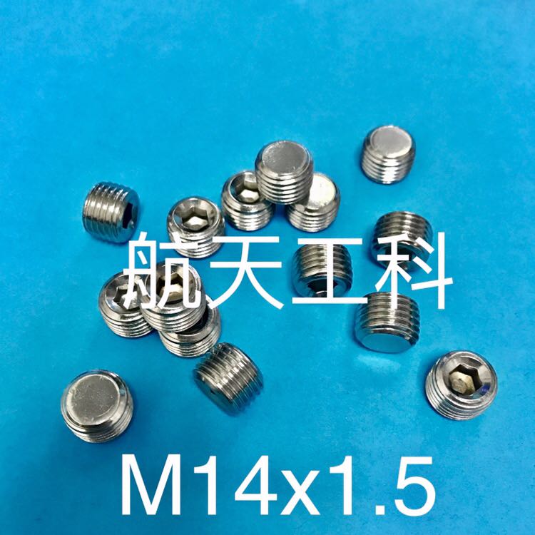 不锈钢堵头 M14*1.5 外螺纹 内六角型 材料SUS304不锈钢 25mpa