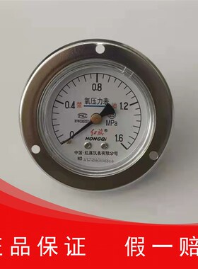 红旗仪表厂家直销氧气压力表YO-60ZT 轴向带边面板式安装气体专用