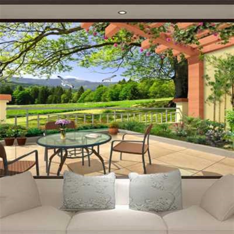 3d视觉延伸拓展空间风景壁画墙纸墙布H客厅卧室沙发电视背景墙壁