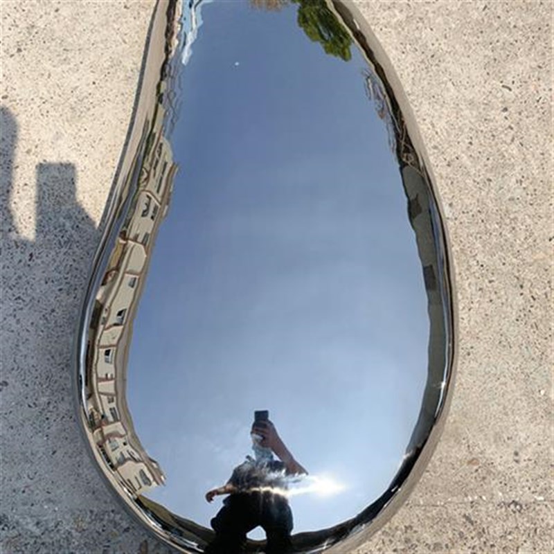 不锈钢镜面水波纹盘雕塑户外水滴鹅卵石园L林景观水景装置落地摆