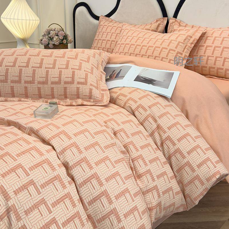 纯棉加厚磨毛床上四件套小碎花秋冬季纯棉床单被套床笠三4件套