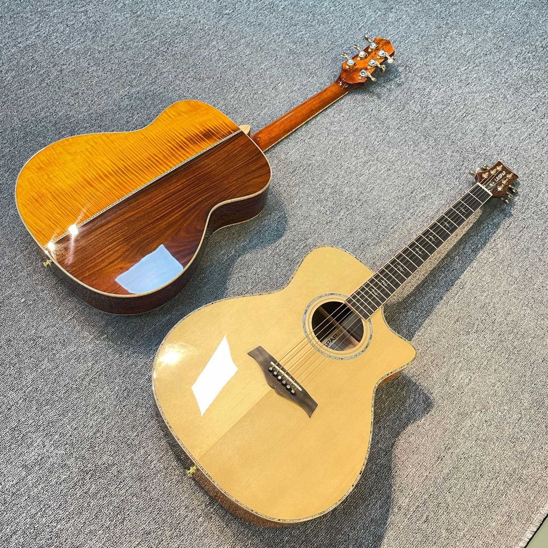 OM缺角新品莱柏手工高端全单民谣吉他双背板系列演奏专业级工厂吉