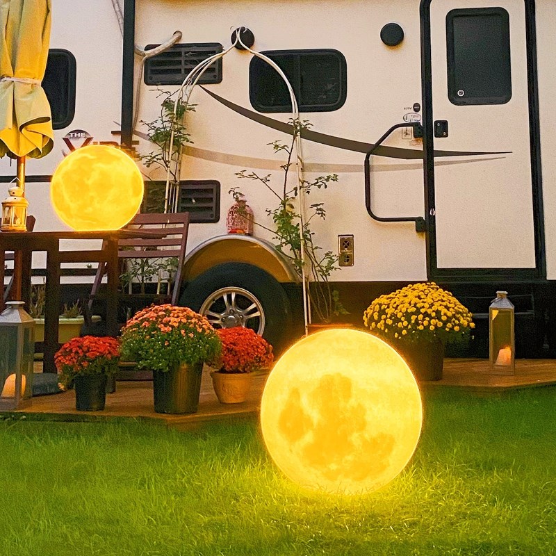 月球灯户外防水灯k别墅灯网红花园布置灯庭院氛围灯太阳能草坪灯