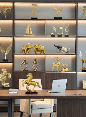 新房装饰品摆件档大气轻奢酒柜客厅玄关L工艺品摆设乔迁开业礼物