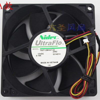 原装Nidec T92T12MHA7-53 Z99/Z992 12V 0.14A散热风扇92*92*25mm