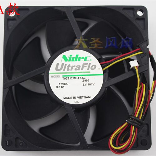 原装Nidec T92T12MHA7-53 Z99/Z992 12V 0.14A散热风扇92*92*25mm
