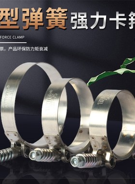 TJBC品牌T型弹簧强力卡箍QL02B机械配件汽车喉箍管箍不锈钢管卡扣